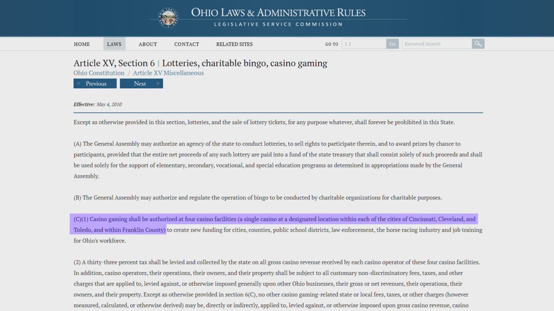 Ohio lawmakers push to legalize online casino gambling may be unconstitutional