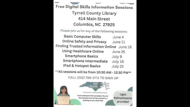 Free digital skills classes set at Tyrrell County Library – The Coastland Times