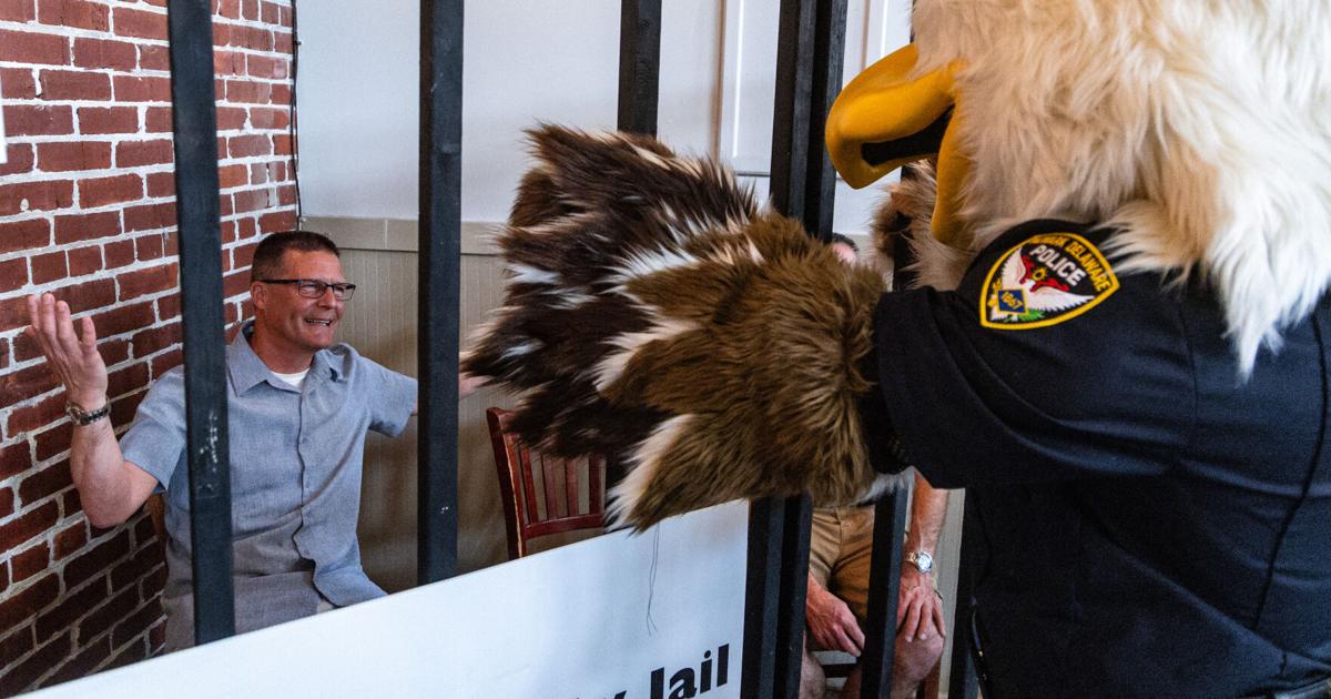 Newark police chief spends evening in 'jail' to raise money for officer trading card program