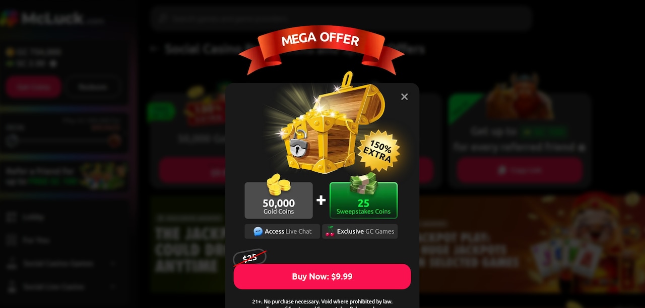 5 sweepstakes casino bonuses to claim this weekend: July 25-27