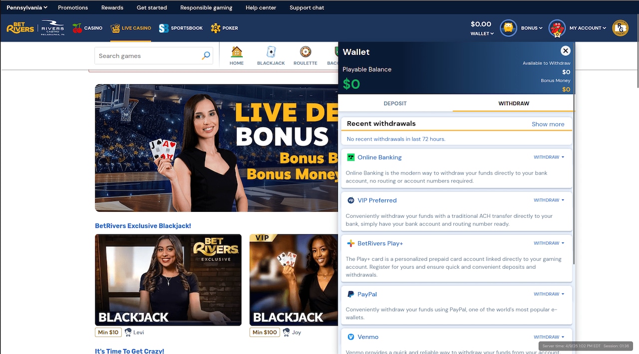 Instant withdrawal casinos for US players in New Jersey | fast payout online casinos