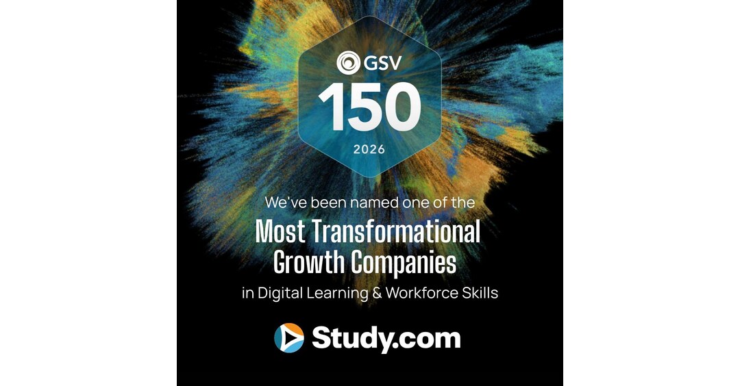 Study.com Named to the 2026 GSV 150, Recognizing Top Growth Companies in Digital Learning & Workforce Skills