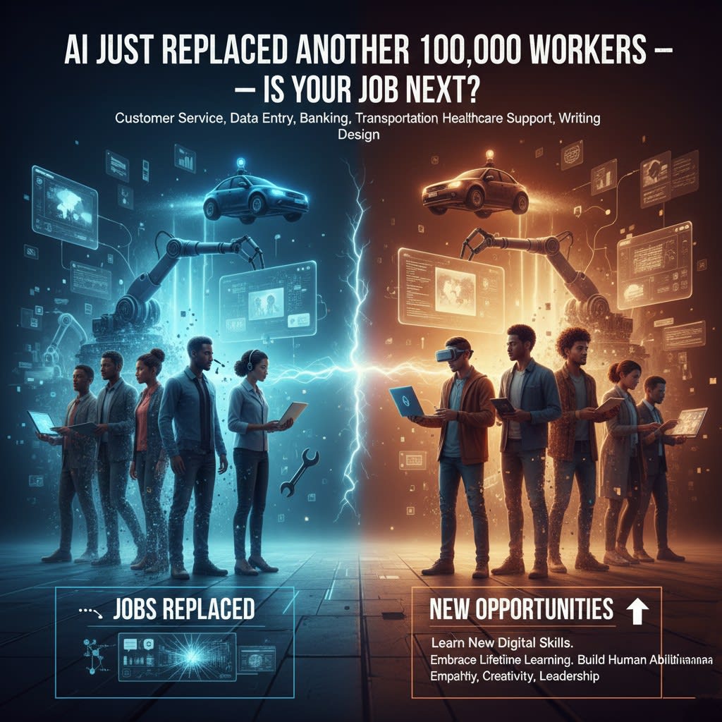 AI Just Replaced Another 100,000 Workers — Is Your Job Next?”