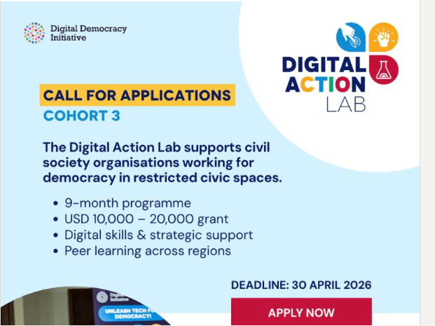 Apply Now for the CIVICUS Digital Action Lab 2026 (Cohort 3): Funding and Support for Civil Society in Restricted Spaces