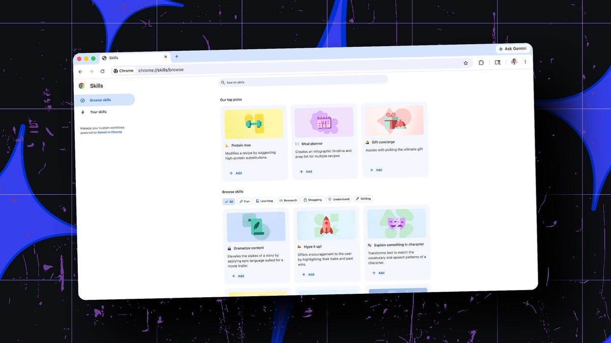 Chrome’s new ‘Skills’ update lets you save AI prompts now – for one-click reuse